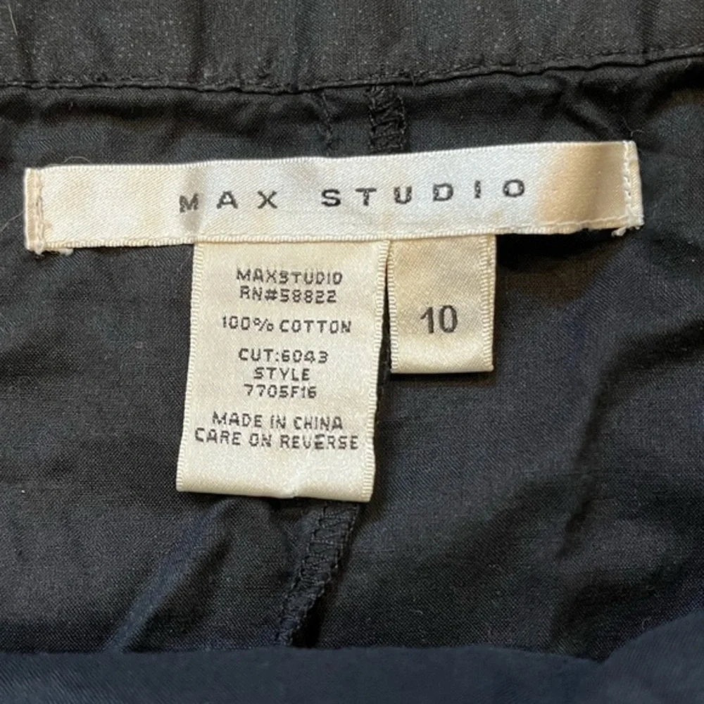 Max Studio Black Skirt With White Embroidery Size 10 100% Cotton - Picture 3 of 10